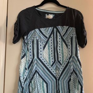 [S] Anthropologie Meadow Rue mixed media shirt